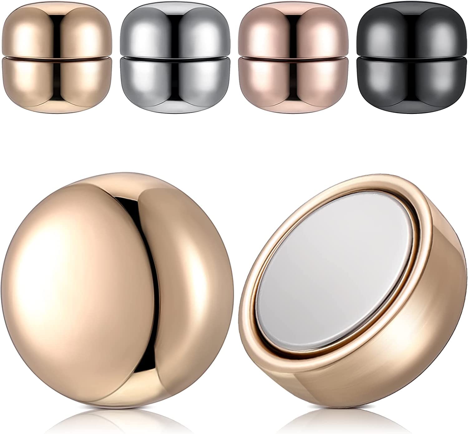 SANNIDHI  4 Pairs Hijab Pins Round Hijab Magnetic Pins for Women Girls Multi-Use Pinless Magnet Pins for Hijab Muslim Scarf Saree Pins Clothing Button Clips SANNIDHI  4 Pairs Hijab Pins Round Hijab Magnetic Pins for Women Girls Multi-Use Pinless Magnet Pins for Hijab Muslim Scarf Saree Pins Clothing Button Clips